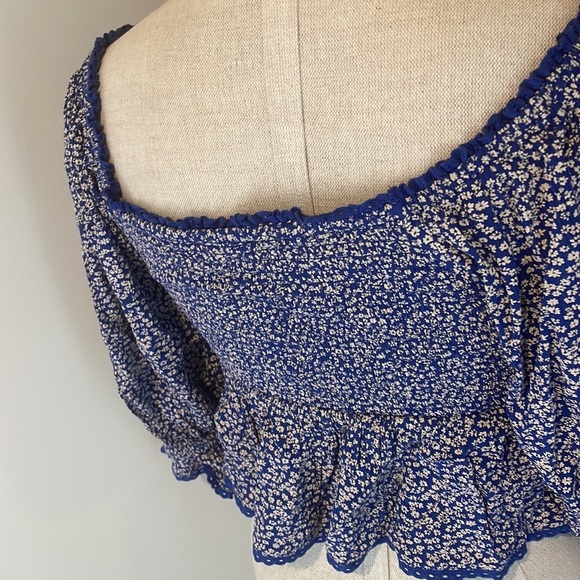 Free People Britnee Babydoll Smocked Floral Top XS - Picture 7 of 10